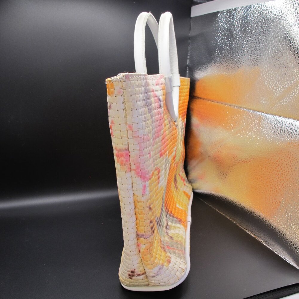 Vintage Maurizio Taiuti tote with floral design on woven leather - Picture 4 of 16